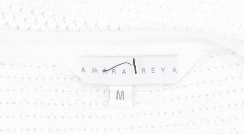 Womens UK Size M Amara Reya White Cardigan Jumper