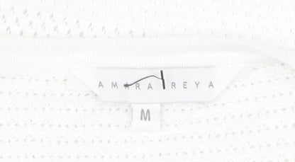 Womens UK Size M Amara Reya White Cardigan Jumper