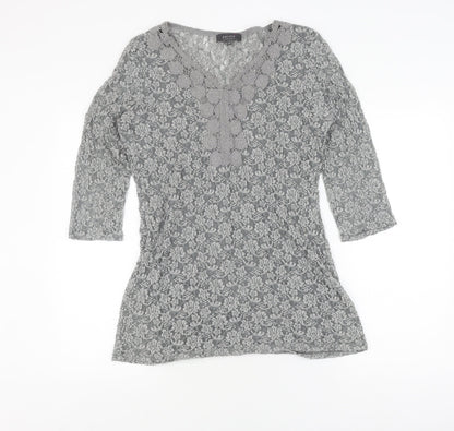 Womens UK Size 10 Marks and Spencer Grey Tunic Blouse