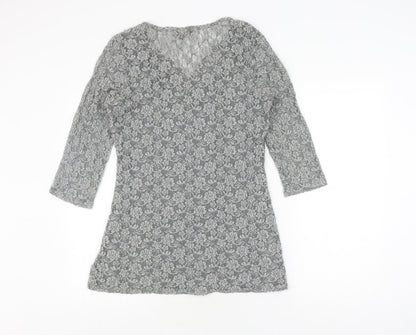 Womens UK Size 10 Marks and Spencer Grey Tunic Blouse