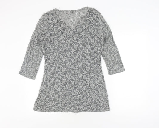 Womens UK Size 10 Marks and Spencer Grey Tunic Blouse