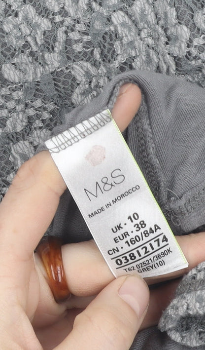 Womens UK Size 10 Marks and Spencer Grey Tunic Blouse