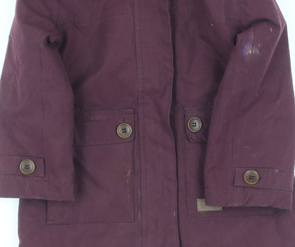 Trespass Girls Purple Parka Coat 2-3 Years Waterproof