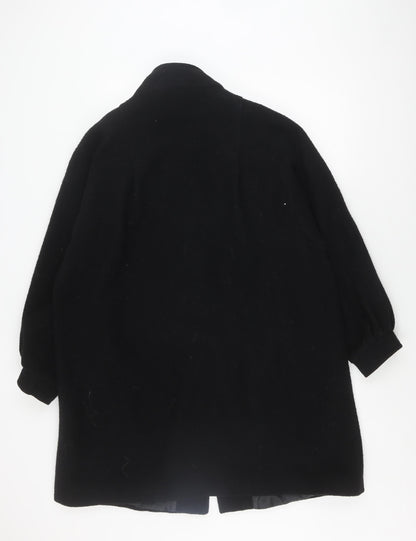 C&A Women's Black Wool Coat, Size 12, Classic Autumn Winter