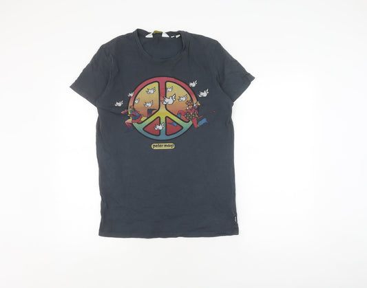 Wrangler Men’s Small Retro Black Peace Graphic T-Shirt