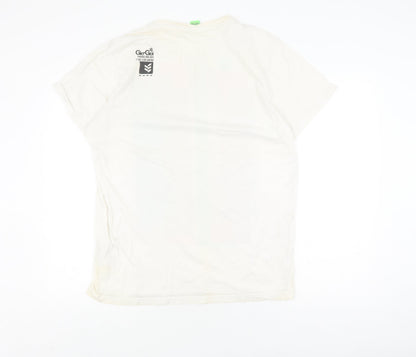 Go Go Men's XL White Graphic Print T-Shirt