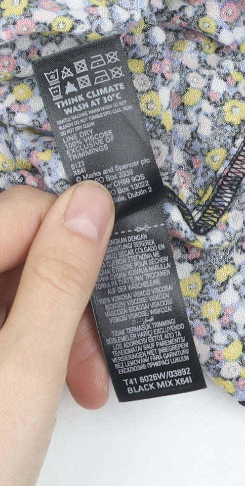 Womens UK Size 10 Marks and Spencer Multicoloured Basic Blouse