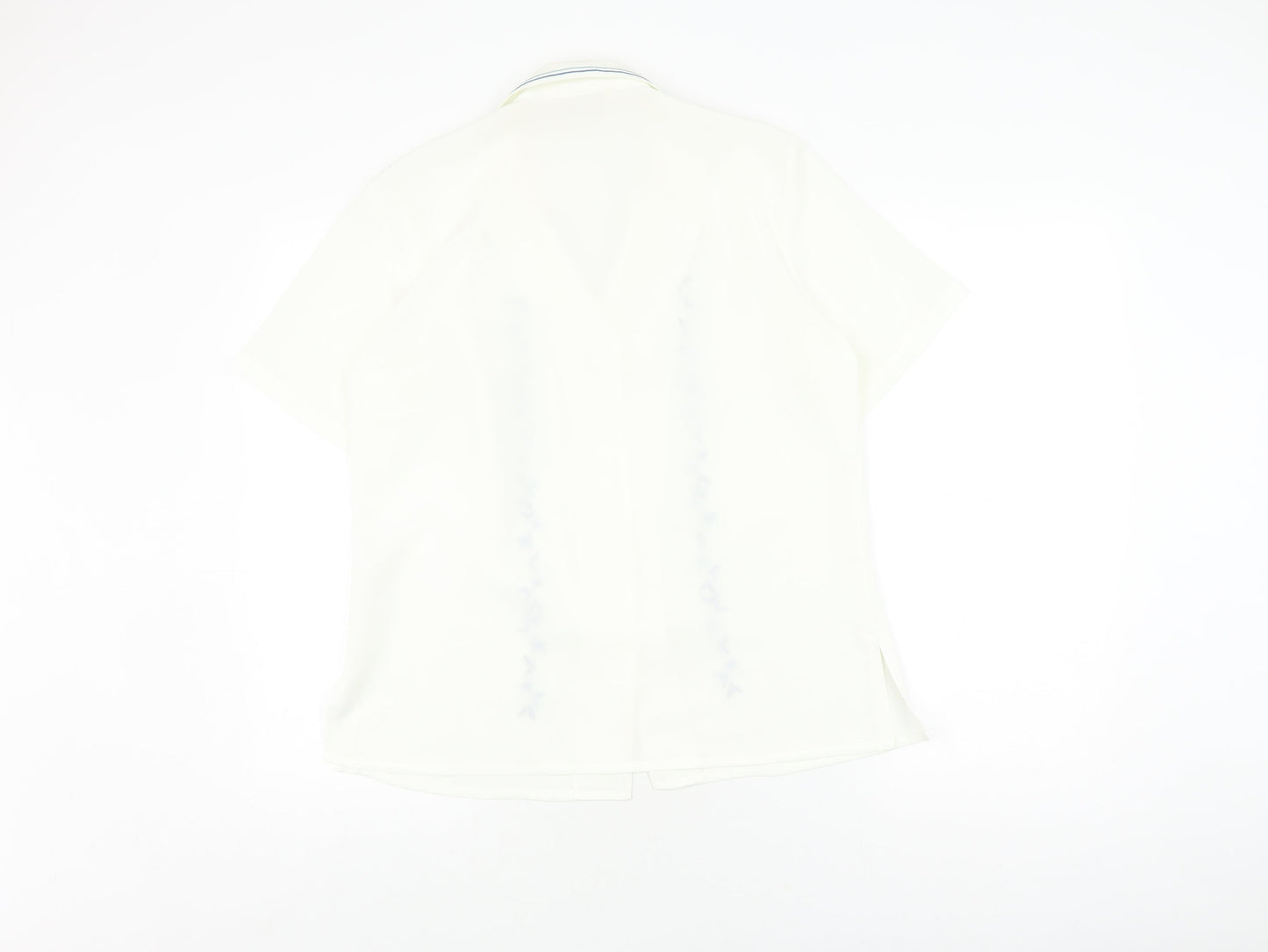 EWM Women’s Ivory Embroidered Button-Up Shirt