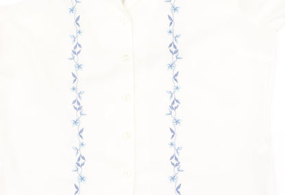 EWM Women’s Ivory Embroidered Button-Up Shirt