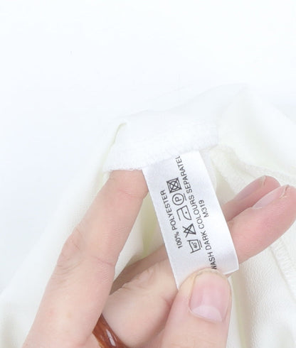 EWM Women’s Ivory Embroidered Button-Up Shirt