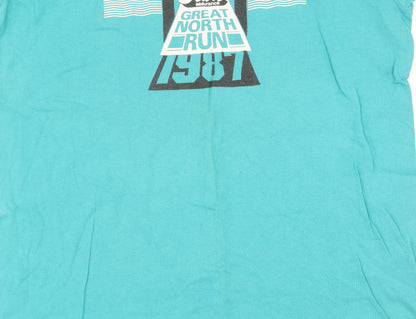 Nike Men's Blue Graphic Retro T-Shirt, Size L