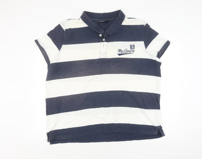 Livergy Men's Blue Striped Polo Shirt XL