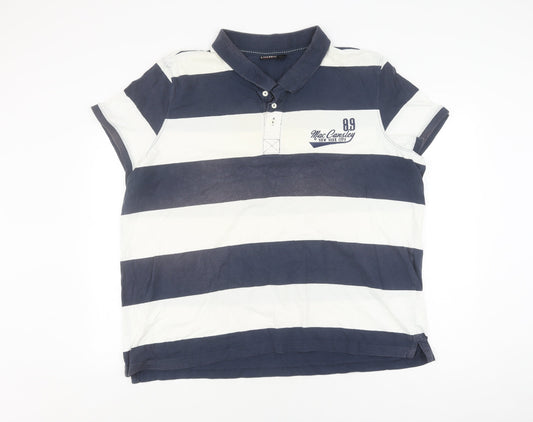 Livergy Men's Blue Striped Polo Shirt XL