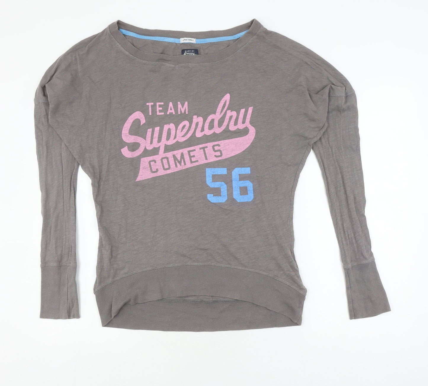 Womens UK Size S Japan Small Superdry Grey Pullover Sweatshirt
