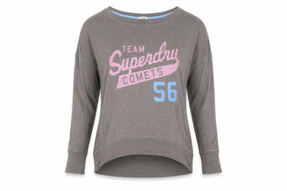 Womens UK Size S Japan Small Superdry Grey Pullover Sweatshirt