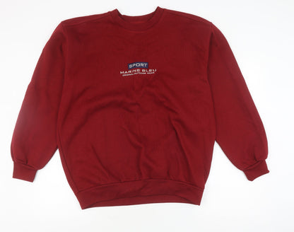 Marine Bleu Men's Red Pullover Sweatshirt L