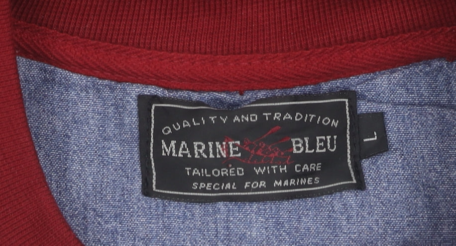 Marine Bleu Men's Red Pullover Sweatshirt L