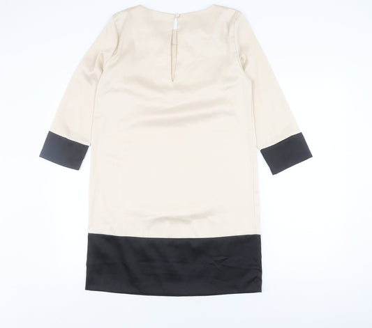 H&M Women's Beige Shift Dress, Knee-Length, Size 8