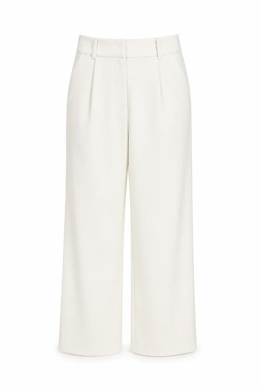 Womens UK Size 10 H&M Regular Fit Casual Ivory Trousers
