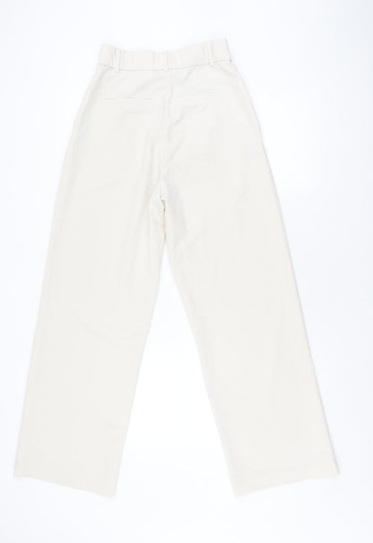 Womens UK Size 10 H&M Regular Fit Casual Ivory Trousers