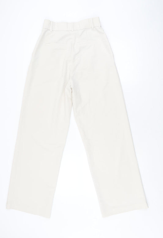 Womens UK Size 10 H&M Regular Fit Casual Ivory Trousers