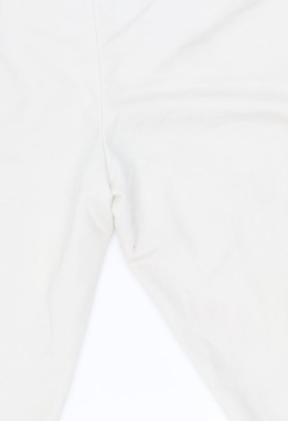 Womens UK Size 10 H&M Regular Fit Casual Ivory Trousers