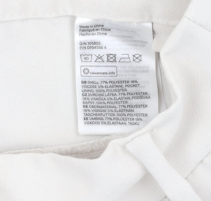 Womens UK Size 10 H&M Regular Fit Casual Ivory Trousers