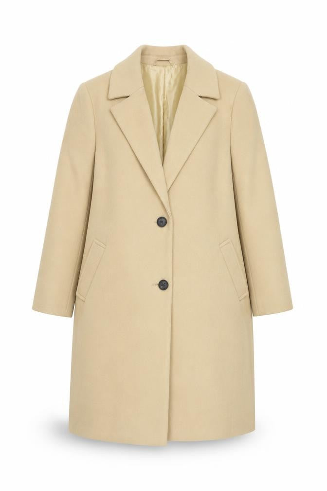 Womens UK Size 14 River Island Beige Overcoat