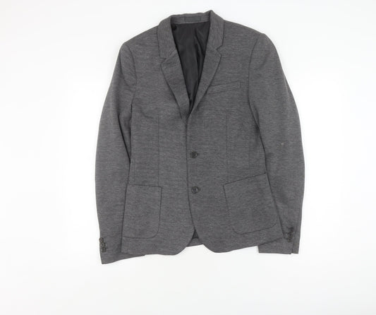 River Island Grey Unisex Blazer Size 34