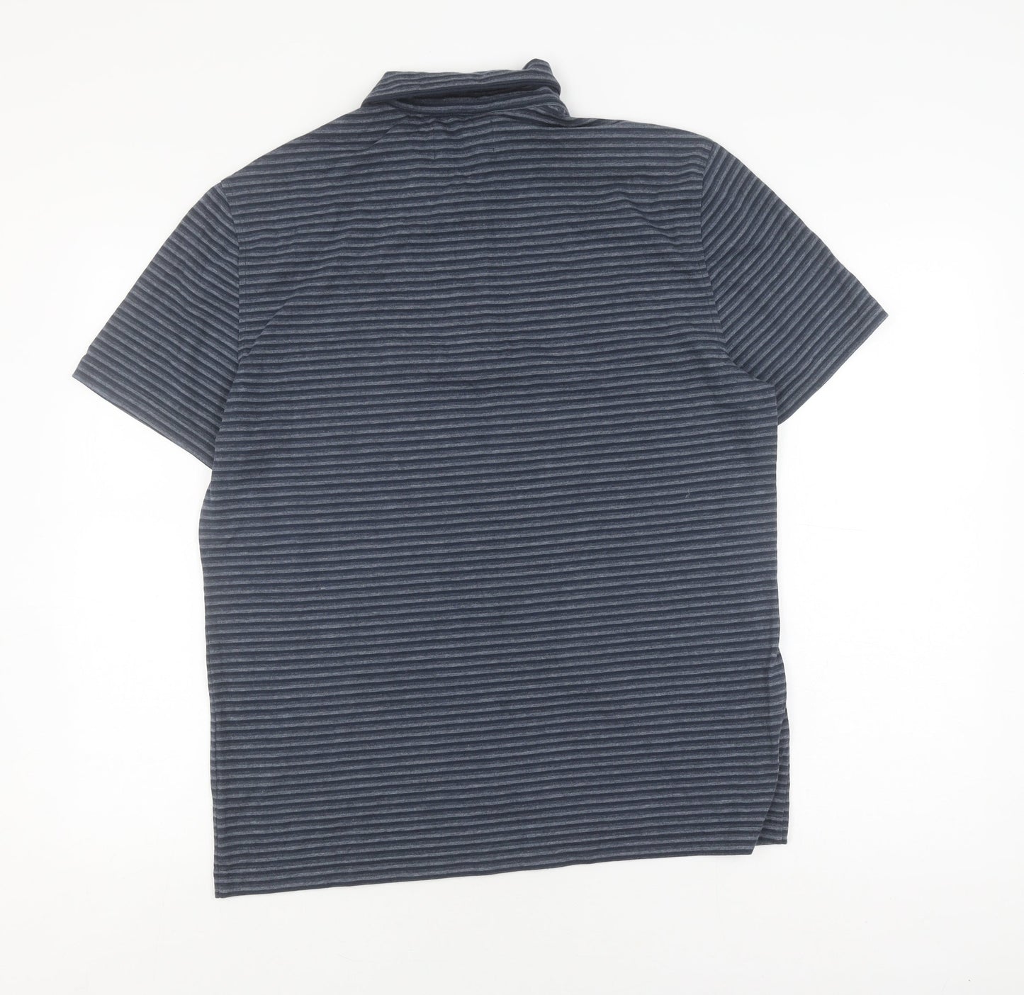 Original Penguin Men's Grey Striped Polo Shirt L