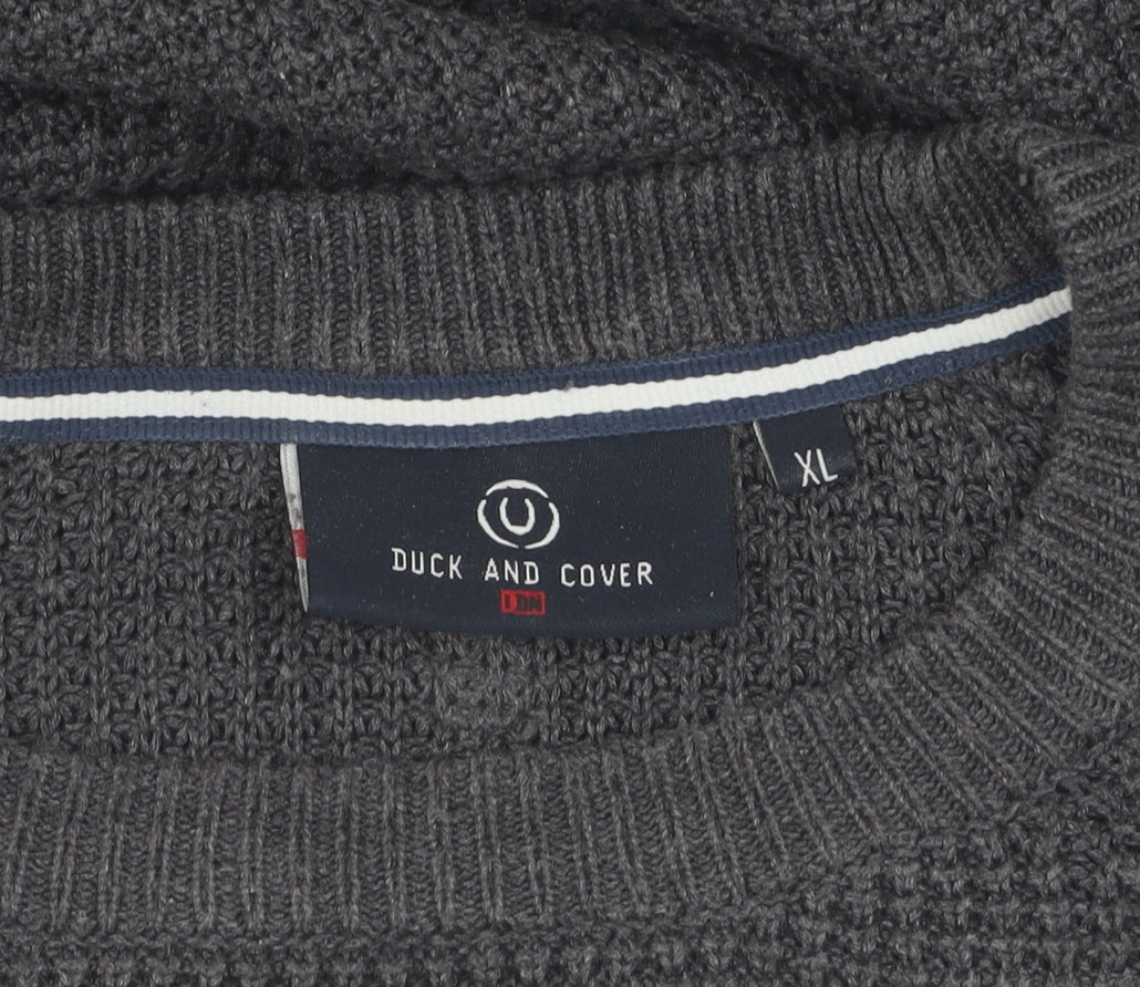 Duck and Cover Grey XL Men's Pullover Jumper