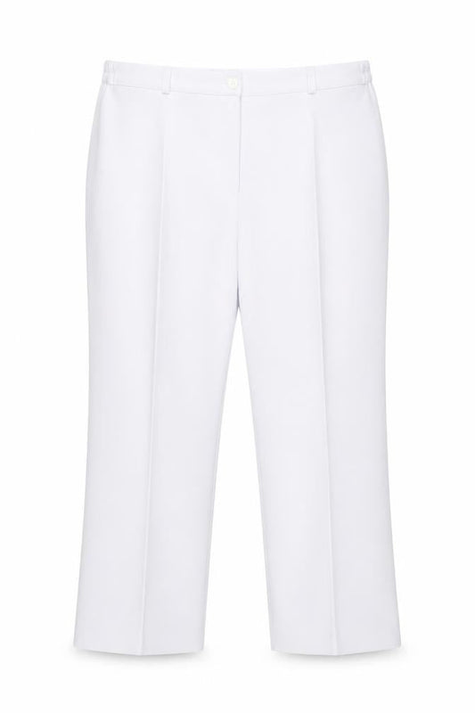 Womens UK Size 20 BASSINI   White Trousers