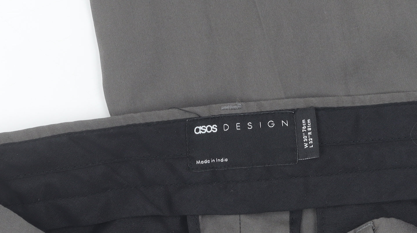 ASOS DESIGN Men's Grey Dress Pants, Size 30