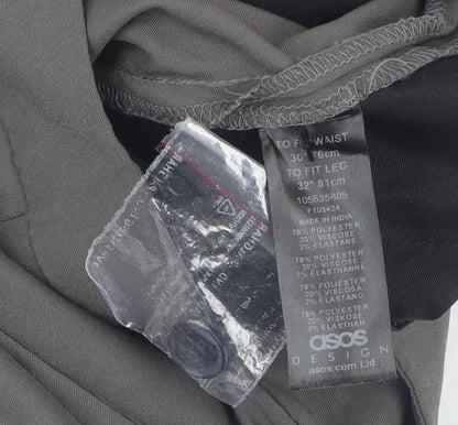 ASOS DESIGN Men's Grey Dress Pants, Size 30