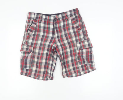 Topman Men's Cargo Shorts Multicoloured Plaid 32