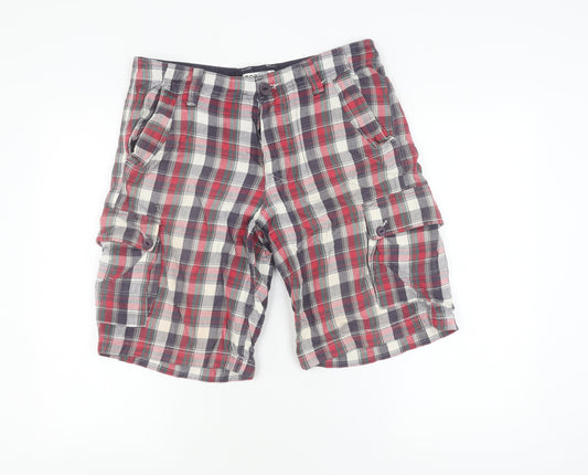 Topman Men's Cargo Shorts Multicoloured Plaid 32
