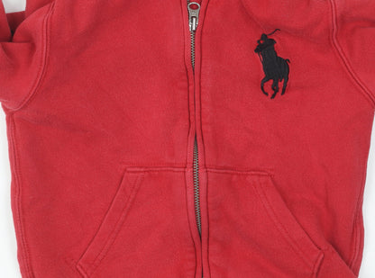 Polo Ralph Lauren Boys Red Full Zip Hoodie 5-6 Years