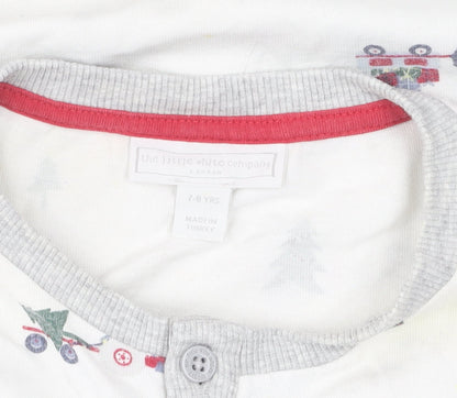 The Little White Company Boys White Christmas T-Shirt, 7-8 Years