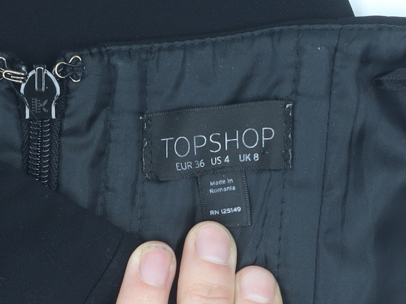 Topshop Women's Black Sleeveless Jumpsuit, Size 8