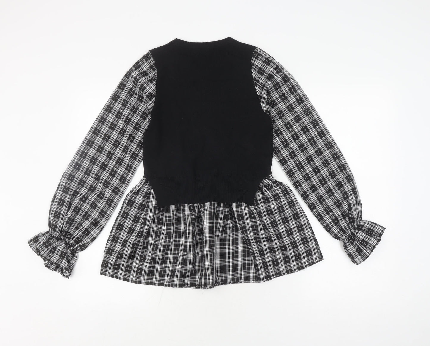 Womens UK Size 10 New Look Black Basic Blouse