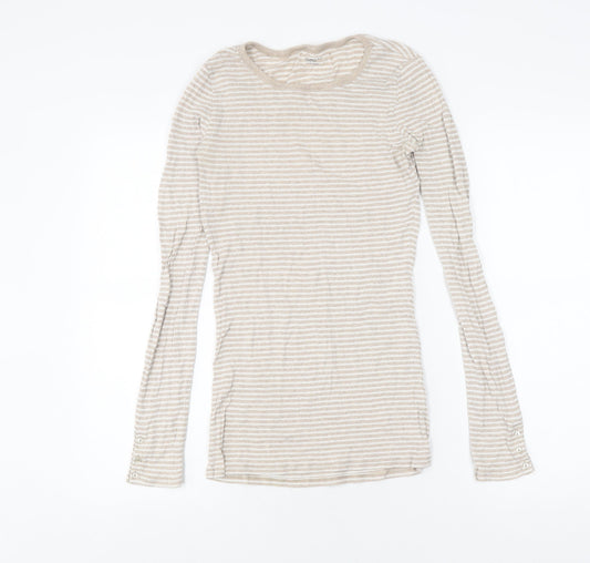 Gap Women's Beige Striped T-Shirt Size S