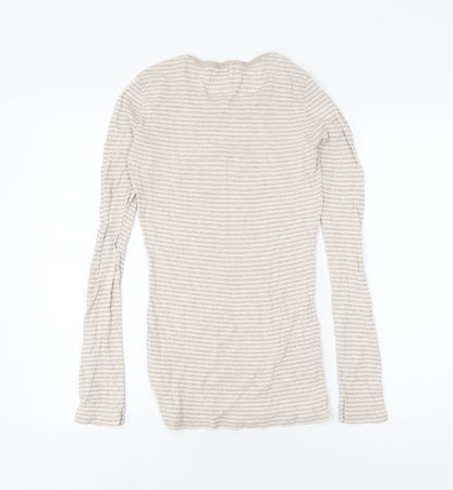 Gap Women's Beige Striped T-Shirt Size S