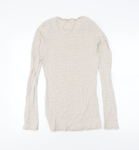 Gap Women's Beige Striped T-Shirt Size S