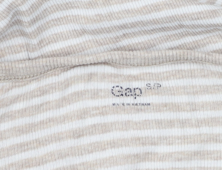 Gap Women's Beige Striped T-Shirt Size S
