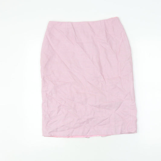 Hobbs Women's Pink Pencil Skirt, Size 12, Knee-Length
