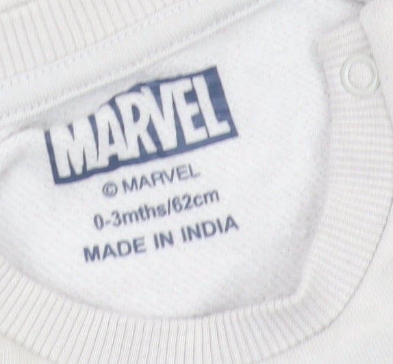 Marvel Unisex Baby Grey Long Sleeve Pullover T-Shirt 0-3M