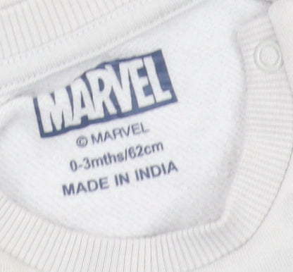 Marvel Unisex Baby Grey Long Sleeve Pullover T-Shirt 0-3M