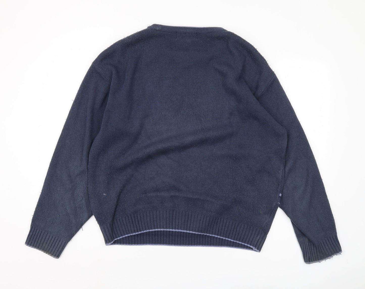 Carson Men's Blue Pullover Jumper M Lightweight Cable Knit