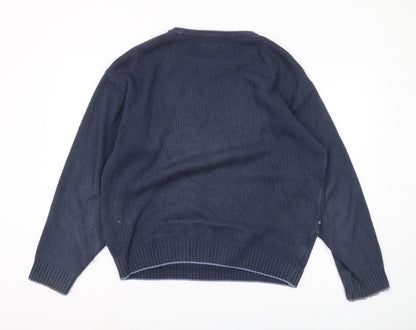 Carson Men's Blue Pullover Jumper M Lightweight Cable Knit