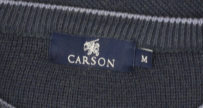 Carson Men's Blue Pullover Jumper M Lightweight Cable Knit